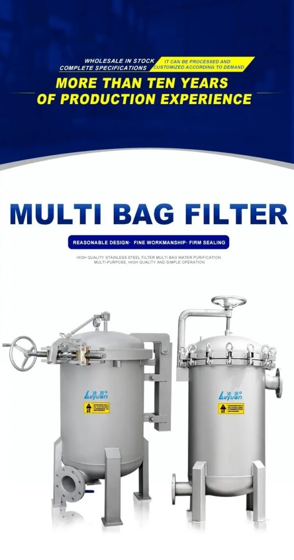 Stainless steel SUS 316L Multi Bag Cartridge Housing Stainless steel SUS 316L Multi Bag Cartridge Housing
