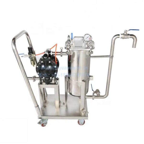 Movable Stainless Steel WaterLiquidOilWineBeerHoney Bag Filter Machine